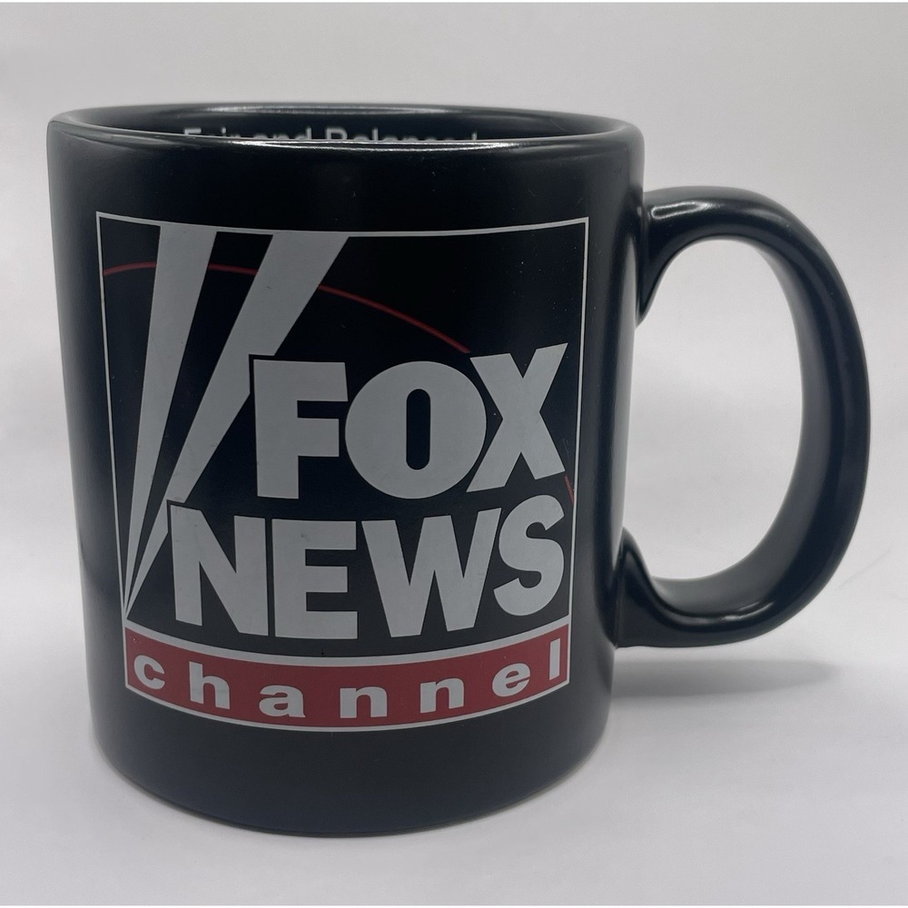 Heavy FOX NEWS Black Mug Coffee cup 15 Oz Made In USA